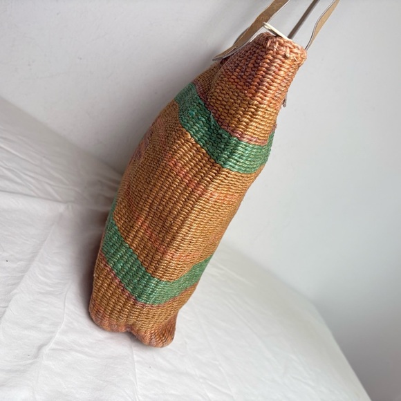 Aztec Boho Southwestern Southern Western Woven Natural Fiber Tote Purse Bag - Picture 7 of 16